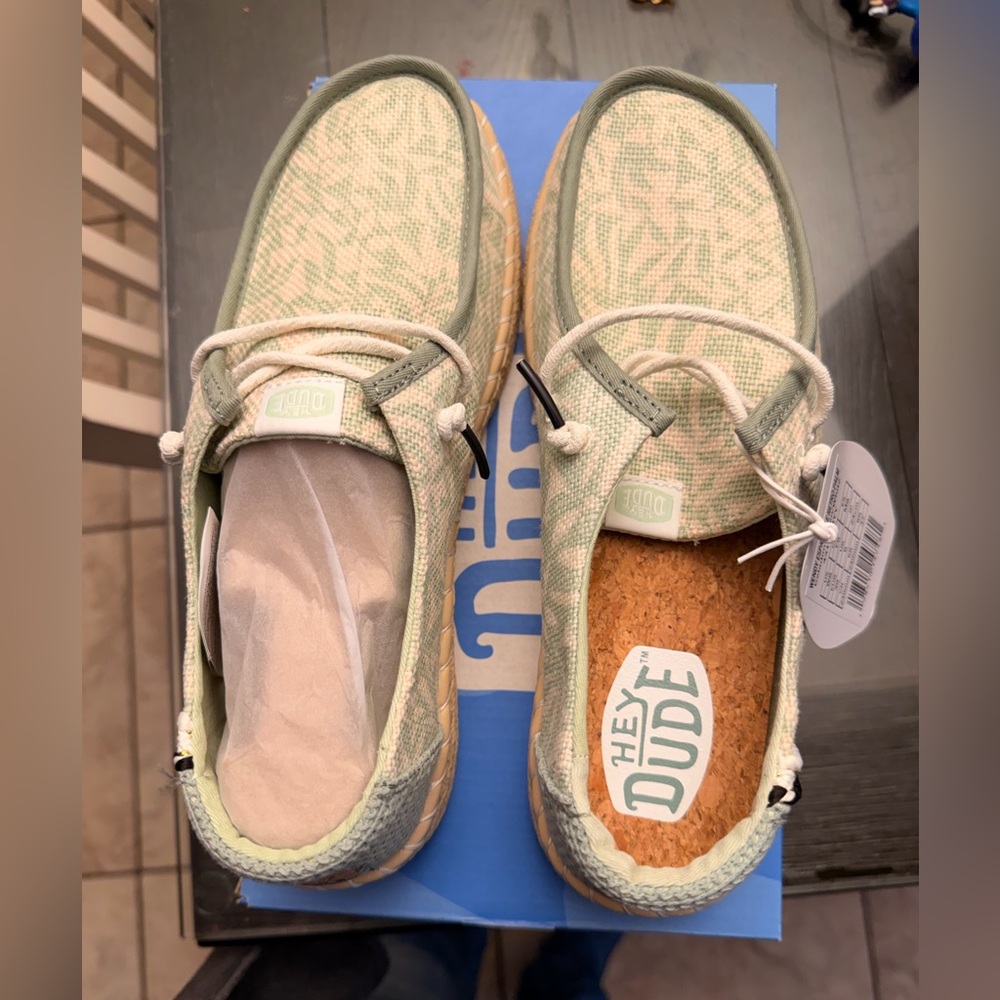 Hey Dude Celadon Green Espadrille Shoes